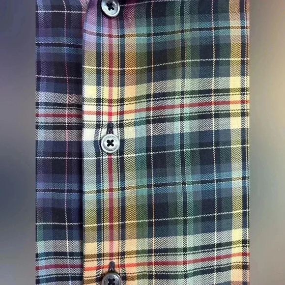 BUGATCHI Check Plaid Colorful Cotton Long Sleeve Button Down Shirt XL - Picture 7 of 8